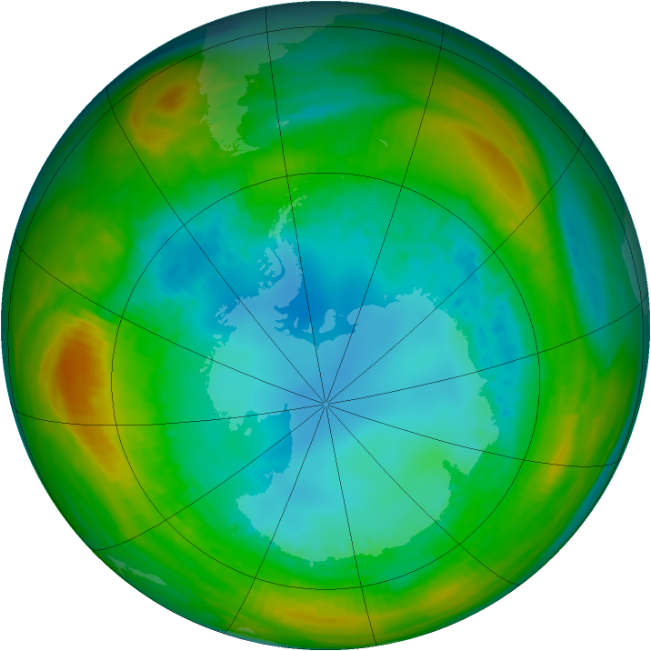 Antarctic ozone map for 12 August 1982